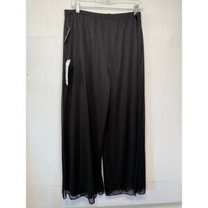 MSK Women's Black Sparkle Wide Leg Pants, Size XL Party Cocktail NEW!
